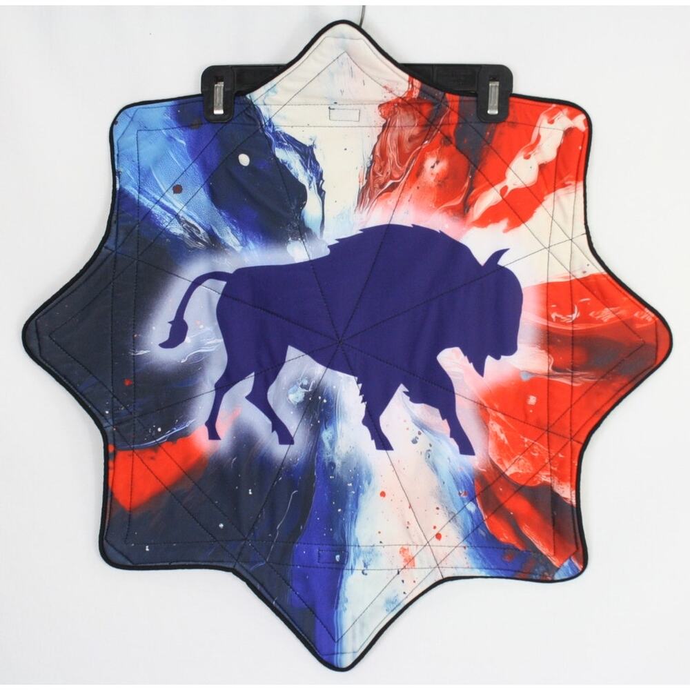 Patriotic Buffalo Starburst Play Mat – Red, Blue & White